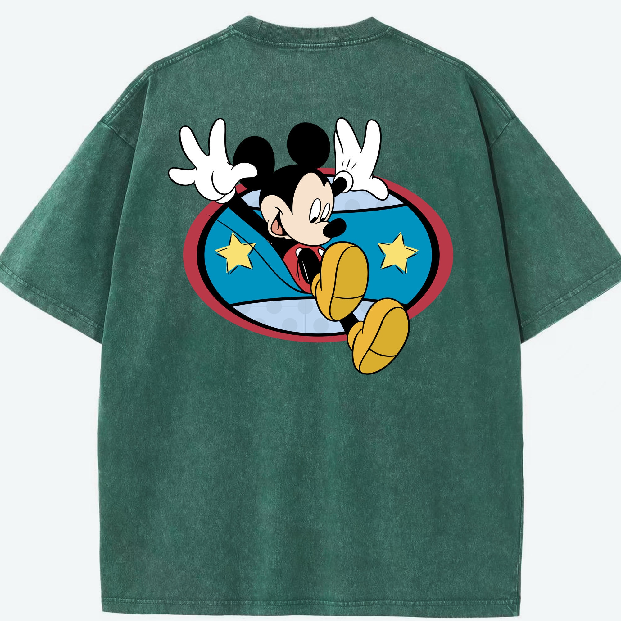（画像用） ミッキーマウス Mickey Mouse 綿100% ヴィンテージ風 半袖Tシャツ（背面プリント）